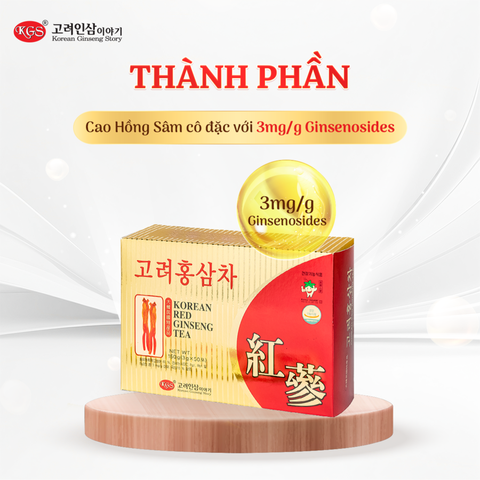Hộp 100 Gói Trà hồng sâm KGS - 300g (3g / gói)