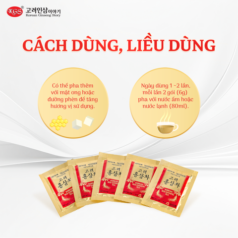 Hộp 100 Gói Trà hồng sâm KGS - 300g (3g / gói)