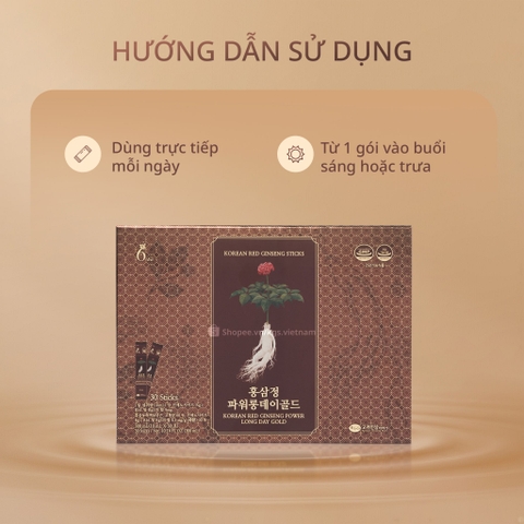 Cao Hồng Sâm Pha Sẵn Power Long Day Gold KGS (10 ml/ gói)