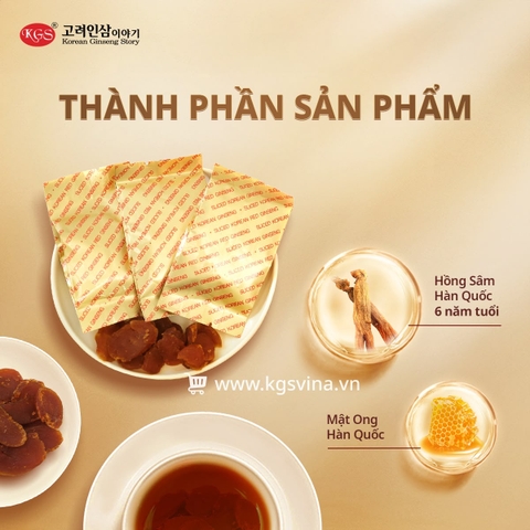 Hồng Sâm Lát Tẩm Mật Ong KGS 200g (20g x 10 hộp)