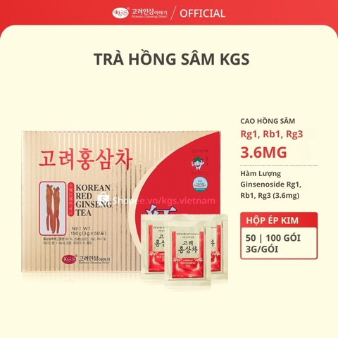 Hộp 100 Gói Trà hồng sâm KGS - 300g (3g / gói)