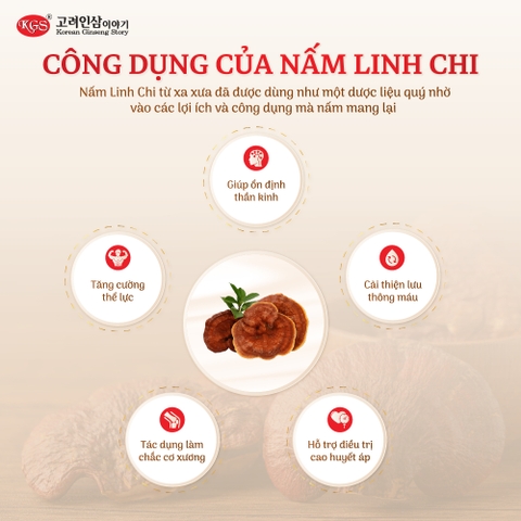 Hộp 5 gói Nước Hồng Sâm Linh Chi KGS 250ml (50 ml x 5 gói)