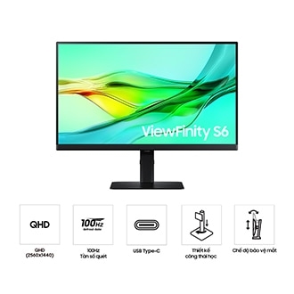 Màn hình 27 inch ViewFinity S6 S60UD QHD LS27D604UAEXXV
