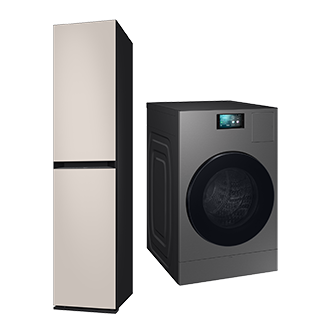 Combo 2-in-1: Máy Giặt Sấy Bespoke AI Laundry Combo™ WD25DB8995BZSV và Tủ Chăm Sóc Quần Áo AI Bespoke AirDresser DF18CB8600ERSV