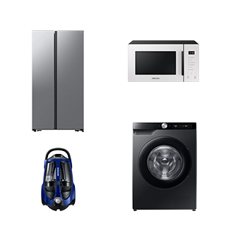 Tủ Lạnh Bespoke AI Side by Side, 583 L và Máy Giặt AI EcoBubble™ Cửa Trước, 12 kg và Lò Vi Sóng Bespoke Dòng Nướng, 23 L và Máy Hút Bụi Dạng Hộp, 430W