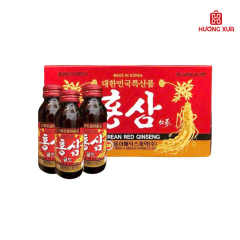 Nước Uống Vị Hồng Sâm Đông A Hàn Quốc Hộp 10 Chai x 100ml