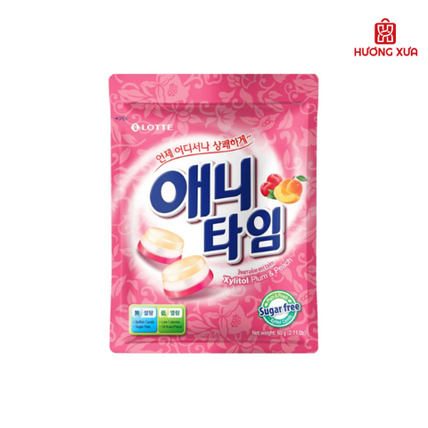 Kẹo Cứng Lotte Anytime Vị Mận Đào 60g