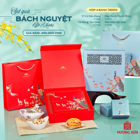 Bánh Trung Thu Bibica 2026 Hộp Bách Nguyệt Xanh