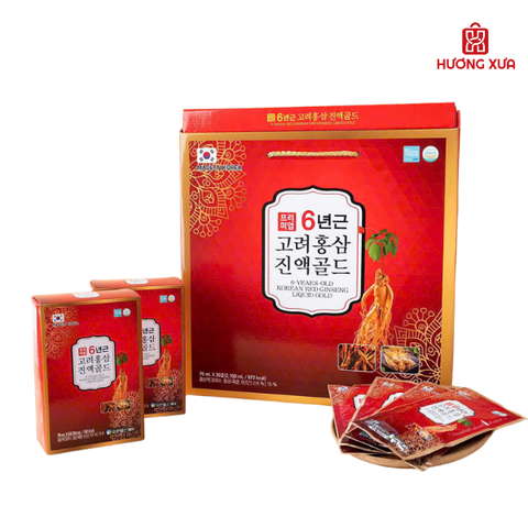 Thực Phẩm Bổ Sung Nước Hồng Sâm Gold (6 Years-Old Korean Red Ginseng Liquid Gold) Hộp 30 Gói x 70ml