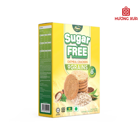 Bánh Quy giòn không đường yến mạch 9 Loại hạt (9 GRAINS)- hiệu Alpuna 178g