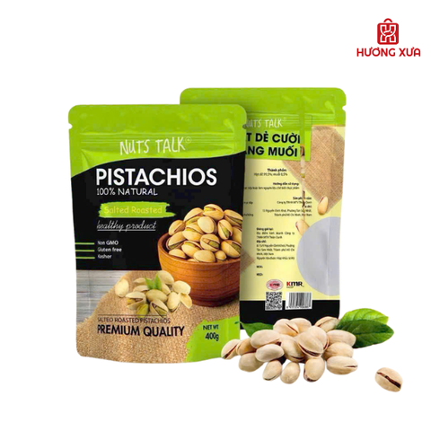 Hạt Dẻ Cười Rang Muối Premium Pistachios Nuts Talk Túi 400g