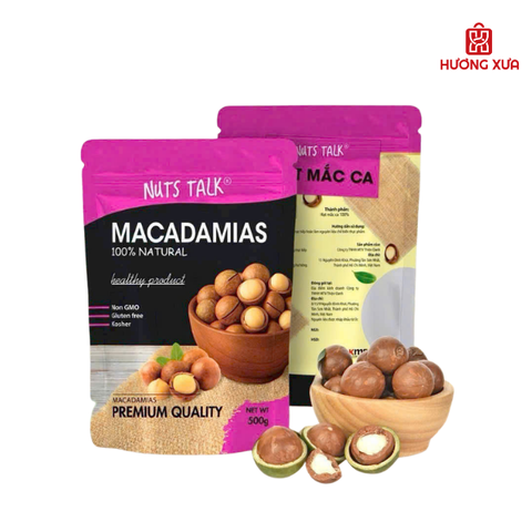 Hạt Macca Premium Macadamias Nuts Talk Túi 500g