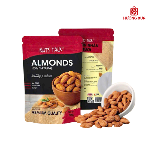 Hạnh Nhân Tươi Premium Almonds Nuts Talk Túi 500g