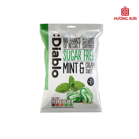 Kẹo Diablo Không Đường Bạc Hà Kem 75g
