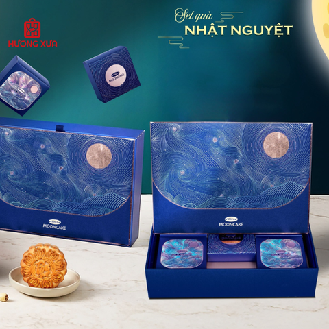 Bánh Trung Thu Bibica 2026 Hộp Nhật Nguyệt Xanh