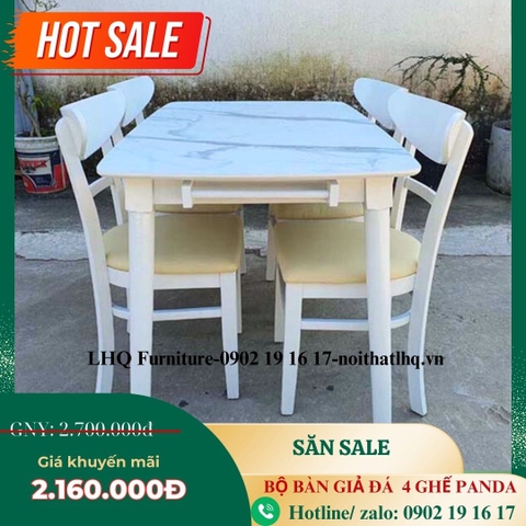 Bộ bàn ăn giả đá 4 ghế Cabin Panda - Lựa chọn hoàn hảo cho không gian hiện đại