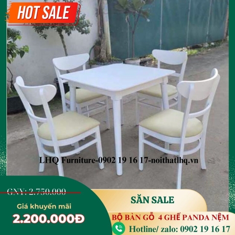 Bộ bàn ăn vuông 80 4 ghế Cabin Panda - Lựa chọn hoàn hảo cho không gian nhỏ