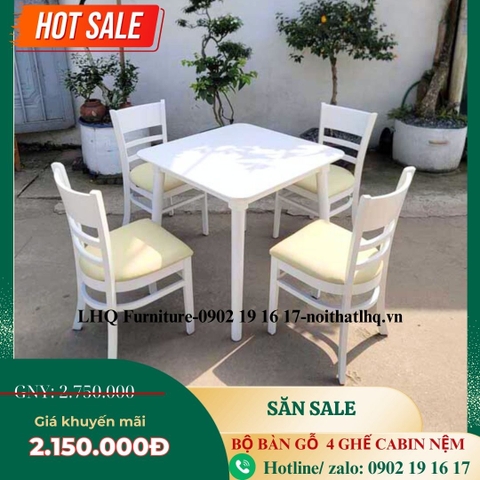 Bộ bàn ăn vuông 80 4 ghế Cabin Monstar – Lựa chọn hoàn hảo cho không gian hiện đại