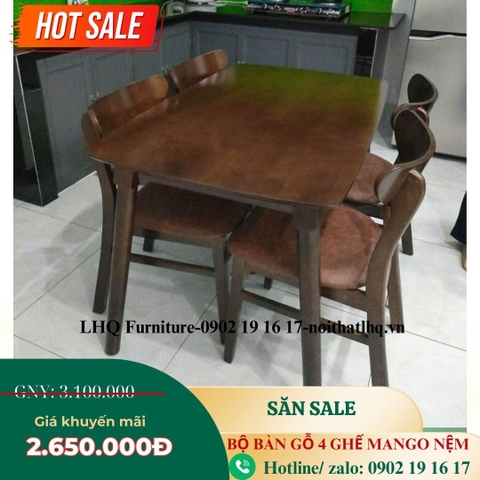 Bộ bàn ăn 4 ghế Mango - Đơn Giản Mà Tinh Tế