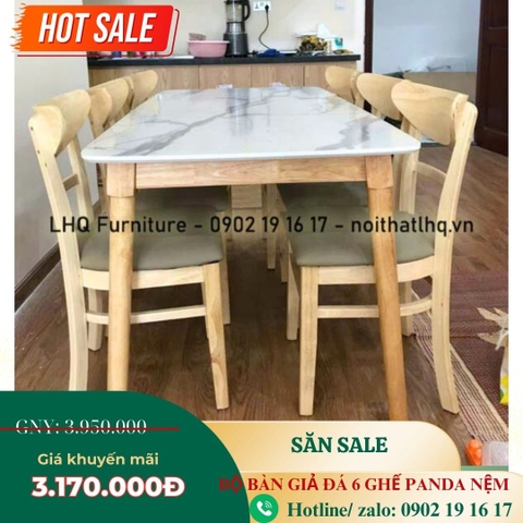 Bộ bàn ăn 6 ghế Cabin Panda - Sự lựa chọn hoàn hảo cho gia đình