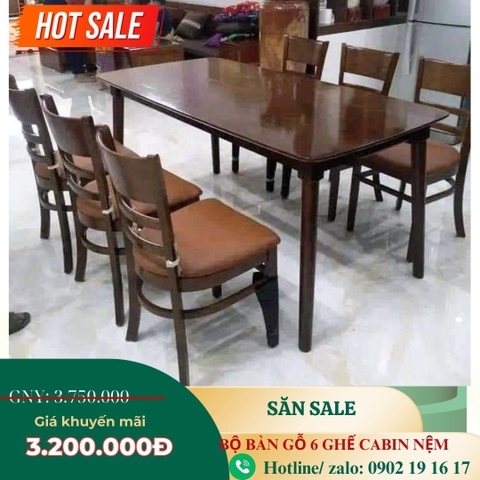 Bộ Bàn Ăn 1m6 Dùng 6 Ghế Cabin Monstar – Sự Lựa Chọn Cho Gia Đình Hiện Đại