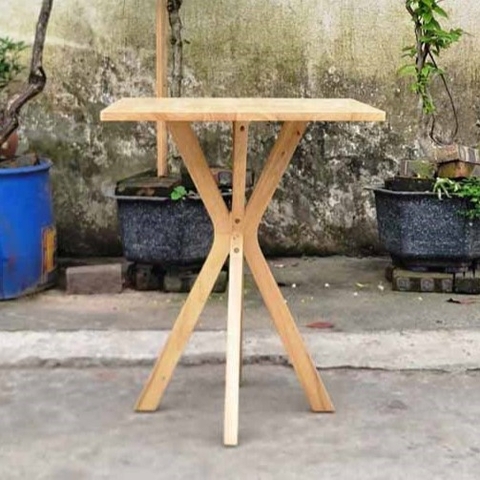 Bàn Cafe, Bàn Ăn Chân Chụm, Gỗ Cao Su, Màu Tự Nhiên Và Walnut