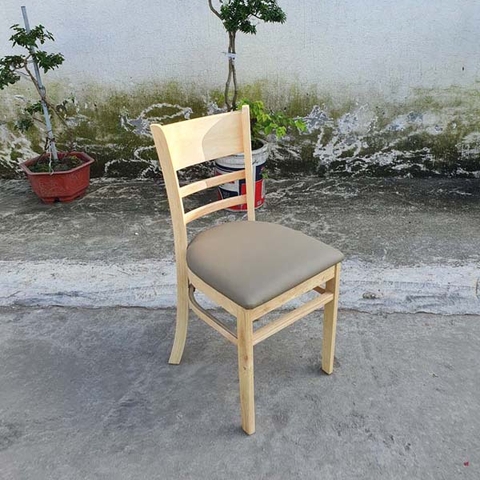 Ghế bàn ăn Cabin, gỗ cao su, mặt nệm và gỗ, bảo hành mọt.