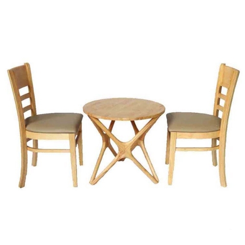 Bộ bàn ăn giá rẻ - Bàn chân sao kết hợp 2 Cabin, gỗ cao su, chất lượng xuất khẩu