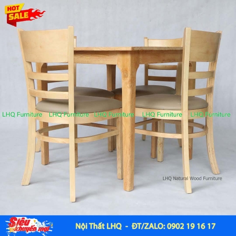 Bộ bàn ăn vuông 80 4 ghế Cabin Monstar – Lựa chọn hoàn hảo cho không gian hiện đại