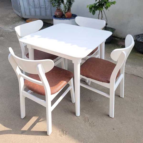 Bộ bàn ăn 4 ghế Mango, Gỗ cao su, Hàng loại 1, Bán chạy 2024, LHQ Furniture