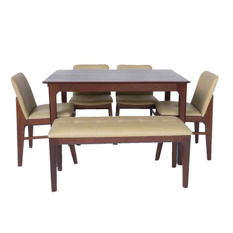 Bộ bàn ăn 4 ghế Obama kết hợp ghế Bench - Sử Dụng Đa Năng