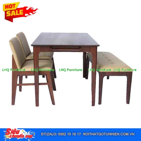 Bộ bàn ăn đẹp, 4 ghế Obama cao cấp, Gỗ cao su, Giá đang ưu đãi, LHQ Furniture cung cấp