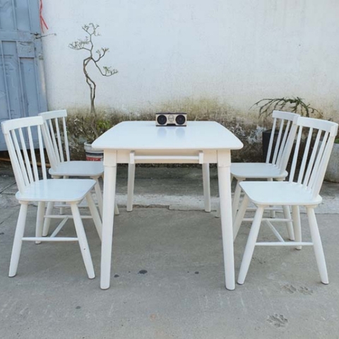 Bộ bàn ăn 4 ghế Song Tiện, Gỗ cao su tự nhiên, Thiết kế đẹp mắt, Bán chạy tại Noithatlhq