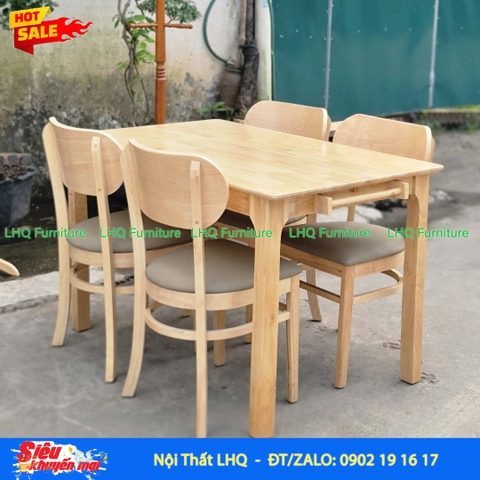 Bộ bàn ăn 4 ghế Cabin Butter - Kết Cấu Chắc, Dùng Bền