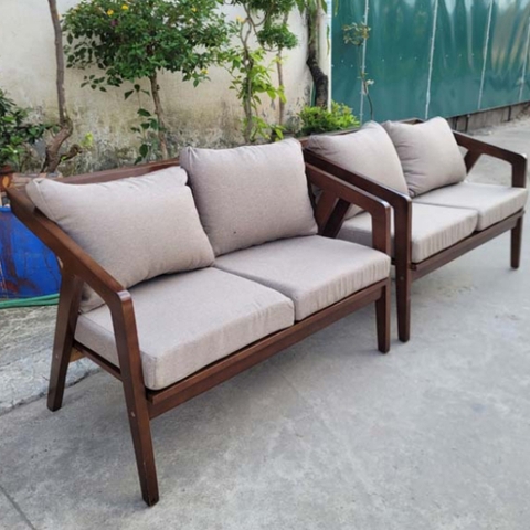 Ghế sofa đôi Nakata, Gỗ cao su tự nhiên, Thiết kế tháo ráp