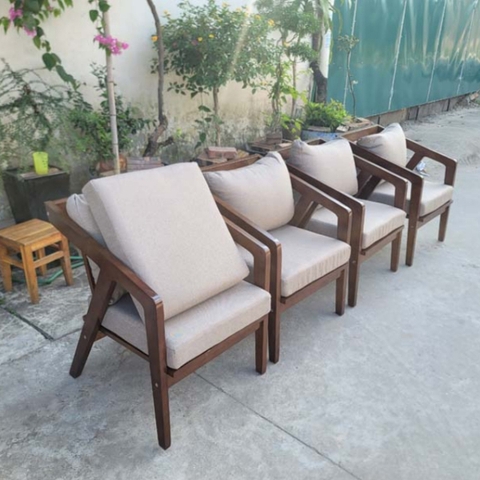 Ghế sofa đơn Nakata, Gỗ tự nhiên, Tháo lắp tiện lợi, Tiết kiệm vận chuyển, Giá rẻ