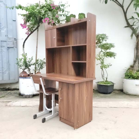 Bộ bàn học liền giá sách rộng 1m2, Tháo lắp tiện lợi, Tiết Kiệm vận chuyển, Gỗ MDF