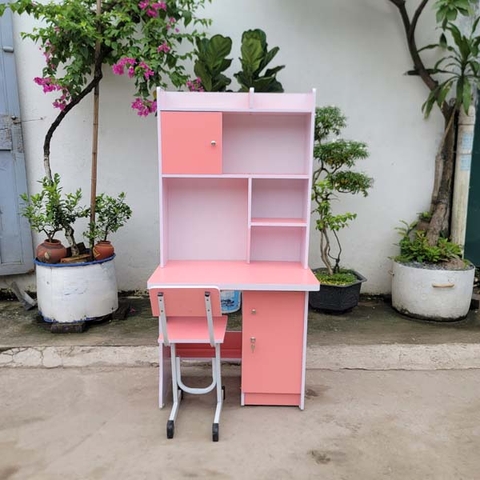 Bộ bàn học có giá sách 1m, Tháo lắp tiện lợi, Tiết kiệm vận chuyển, Gỗ MDF chống trầy