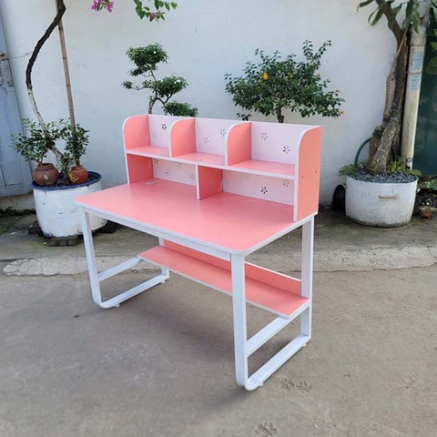 Bàn học liền giá sách, Khung sắt chữ U, Gỗ MDF chống trầy