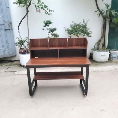 Bàn giá sách 1m2, Khung sắt chữ U, Gỗ MDF chống trầy, Tháo lắp tiện lợi, Giá rẻ