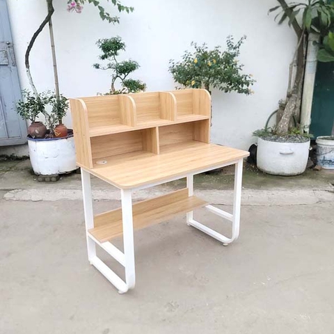 Bàn giá sách 1m2, Khung sắt chữ U, Gỗ MDF chống trầy, Tháo lắp tiện lợi, Giá rẻ