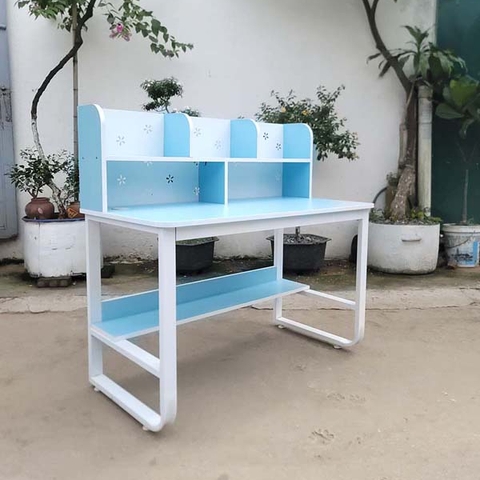 Bàn học liền giá sách, Khung sắt chữ U, Gỗ MDF chống trầy