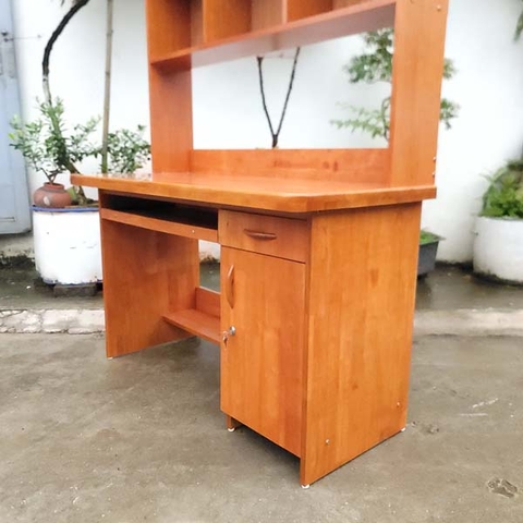 Bàn giá sách gỗ cao su, Kích thước 50x100x165cm, Tháo lắp đơn giản, Hàng loại 1 ván AA dày 1,8cm
