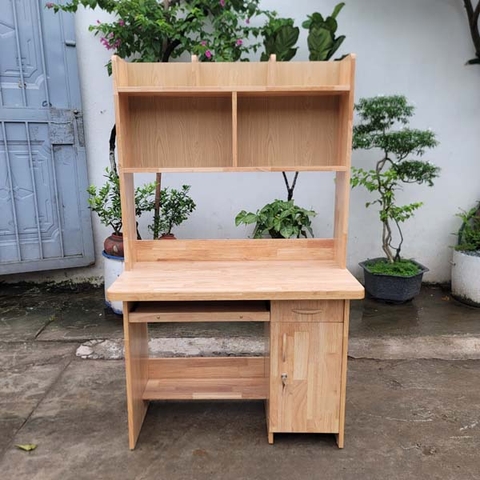 Bàn giá sách gỗ cao su, Kích thước 50x100x165cm, Tháo lắp đơn giản, Hàng loại 1 ván AA dày 1,8cm