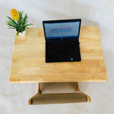 Bàn trà chân gỗ tiện 60x90, Chân gấp tiện lợi, Dùng làm bàn ăn, Gỗ cao su tự nhiên