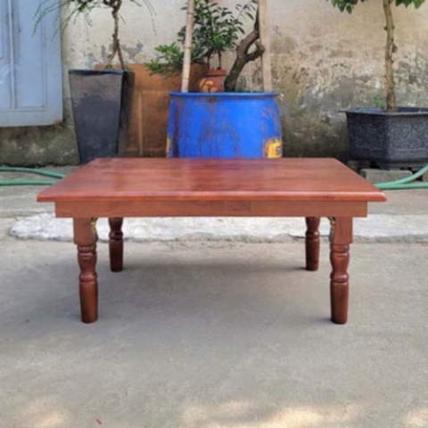 Bàn Trà Nhật Chân Gỗ Tiện 50x70, Gỗ Cao Su Tự Nhiên, Gấp Gọn Dễ Dàng, Màu Tự Nhiên Và Cherry