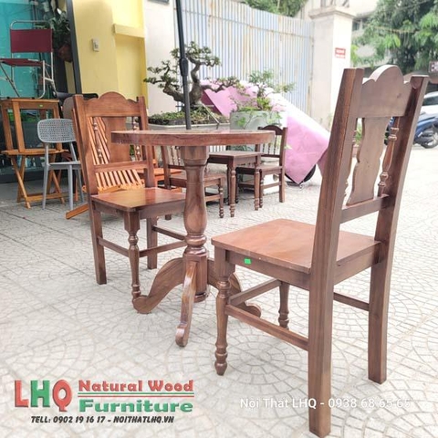 Bộ bàn ghế cafe phong cách vintage, gỗ tự nhiên, chất lượng cao tại LHQ Furniture