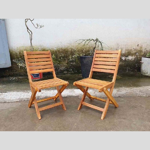Ghế Cafe Mini Gỗ Tràm, Xếp Gọn Dễ Dàng, Phù Hợp Không Gian Vỉa Hè