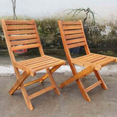 Ghế Cafe Mini Gỗ Tràm, Xếp Gọn Dễ Dàng, Phù Hợp Không Gian Vỉa Hè