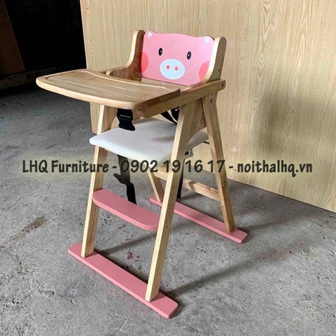 Ghế Ăn Bột Gỗ Cao Su Tự Nhiên Gấp Gọn – Chất Lượng Xuất Khẩu, An Toàn Cho Bé